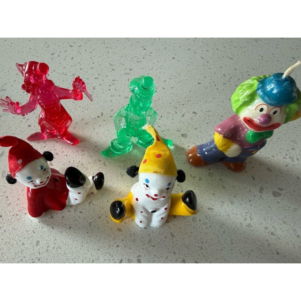 Clown Figurines Various Unbranded Lot‎ of 5 Vintage